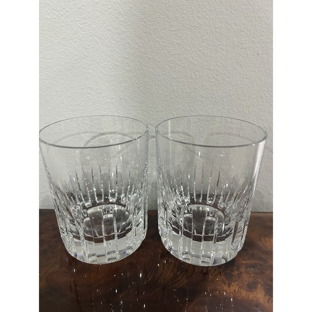 Pair Baccarat Crystal ROTARY 4 1/8"  Tumblers Old Fashioned glass